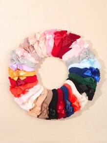 12 Pairs Infant/Toddler Girls Random Solid Color Bow Decor Princess Socks, Autumn/Winter