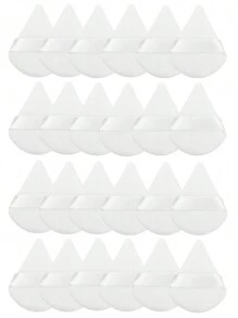 24pcs/15pcs/8pcs/3pcs Triangle Flocked Makeup Sponges, Soft Fluffy Textured, Suitable For Face/Body Powder Puff, Mixed Set Cosmetic Beauty Tools