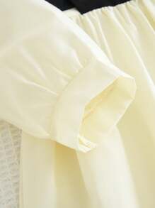 Vestido de manga comprida com camisa emendada 2 em 1 minimalista casual para meninas, primavera e outono