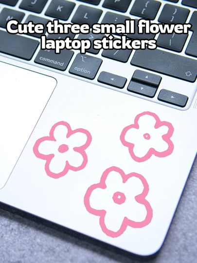 3pcs Floral Stickers, Suitable For DIY Notebook/Laptop Decoration