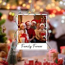 1 szt. spersonalizowany akrylowy wisiorek na samochód ze zdjęciem rodziny - spersonalizowana dekoracja choinki ze zdjęciem rodziny, wyjątkowy prezent, kreatywna dekoracja domu, Walentynki, prezenty na Walentynki, urodziny, ukończenie szkoły, wielofunkcyjny, regulowany, wodoodporny, odporny na pleśń, ozdobny, wykwintny, uroczy, wyjątkowy, idealny prezent dla niego, idealny prezent dla niej, chłopaka, dziewczyny, taty, mamy, rodziny, przyjaciół, syna, córki, uczniów szkół, biura, herbaciarni, szkoły, domu, dekoracji świątecznych, wystroju pokoju na Boże Narodzenie