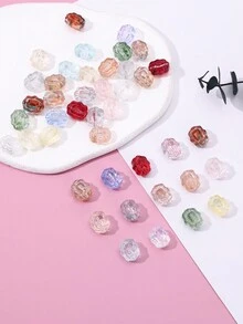 10 hạt mặt dây chuyền hình khối pha lê thủy tinh màu ngẫu nhiên, phụ kiện vòng tay trang sức tự làm, phong cách cổ điển - Phụ kiện thương hiệu hoa Sugar Cube - Xem 8