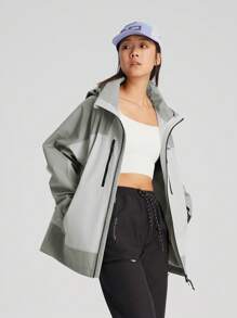 TECTOP 女士秋冬户外三合一外套 徒步登山保暖内衬 防刮耐磨 - 灰色 - 查看 4