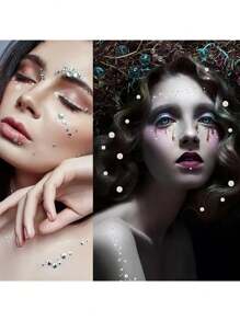 AVYRING 3 片彩虹水钻珍珠自粘珠宝适用于眼睛脸部身体头发宝石粘贴节日钻石配饰服装指甲 DIY 化妆 3 毫米 4 毫米 5 毫米 6 毫米 - 彩色 - 查看 6