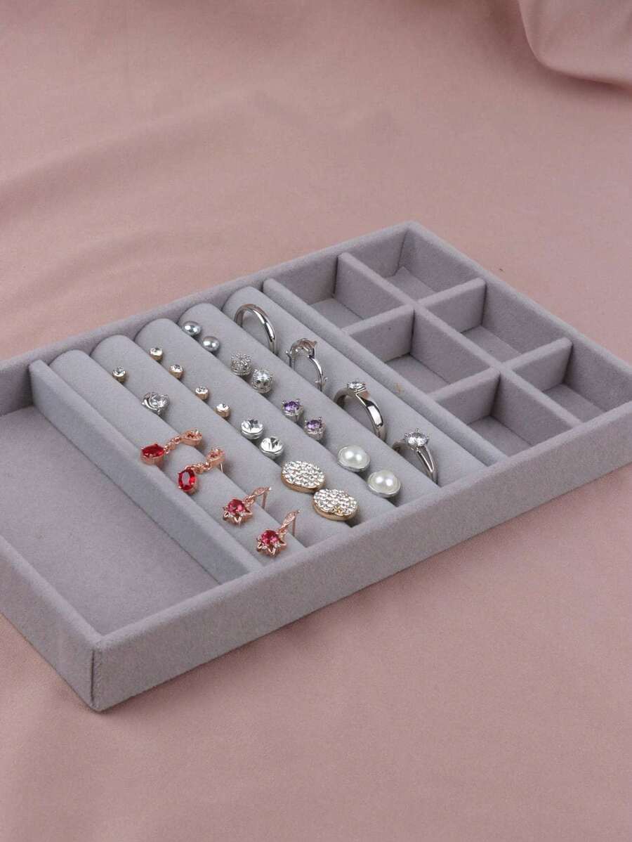 1pc Fashion Ring Box Stud Earrings Ornament Storage Box Without Lid