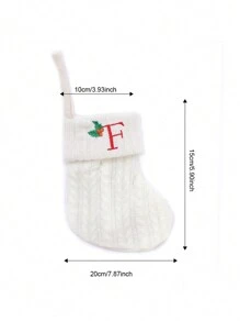 1 pièce Bas de Noël tricoté avec lettres, rouge, blanc et vert 3 couleurs, comprend 26 lettres anglaises. Peut être utilisé comme décoration de fête à la maison, ornement à accrocher au sapin de Noël ou au chevet, petit cadeau pour fête des fêtes, décoration d'Halloween - Multicolore - Voir 57