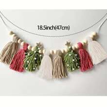 1 đồ trang trí cây thông Noel theo phong cách Bohemian - Hạt len lấy cảm hứng từ phong cách Bắc Âu, tua rua Pom-Pom màu xanh lá cây và đỏ, Đồ trang trí lò sưởi treo tường đa năng cho lễ kỷ niệm ngày lễ (8 tua rua), Đồ trang trí nhà cửa, Đồ trang trí phòng, Đồ trang trí tường - Nhiều màu - Xem 6