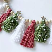 1 đồ trang trí cây thông Noel theo phong cách Bohemian - Hạt len lấy cảm hứng từ phong cách Bắc Âu, tua rua Pom-Pom màu xanh lá cây và đỏ, Đồ trang trí lò sưởi treo tường đa năng cho lễ kỷ niệm ngày lễ (8 tua rua), Đồ trang trí nhà cửa, Đồ trang trí phòng, Đồ trang trí tường - Nhiều màu - Xem 7