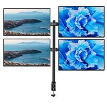 YUNRUX Monitor Mount 4 Monitors For 10-27 Inch Flat & Curved Screen, Monitor Desk Mount Height Adjustable, Tiltable, Swivelable, Rotatable, 9 Kg Per Arm, Black - Black - View 2