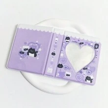 1 pezzo Album fotografico rettangolare adorabile con motivi animali, portafoto a forma di cartone animato di 3 pollici con copertina dipinta, con portacarte in plastica PP - regalo perfetto a tema K-pop per la Festa della Mamma, Capodanno, Pasqua, forniture scolastiche, ritorno a scuola