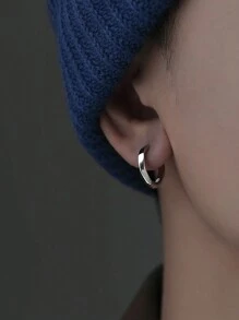 1 对莫比乌斯环状耳环 男士休闲珠宝耳饰配饰礼物