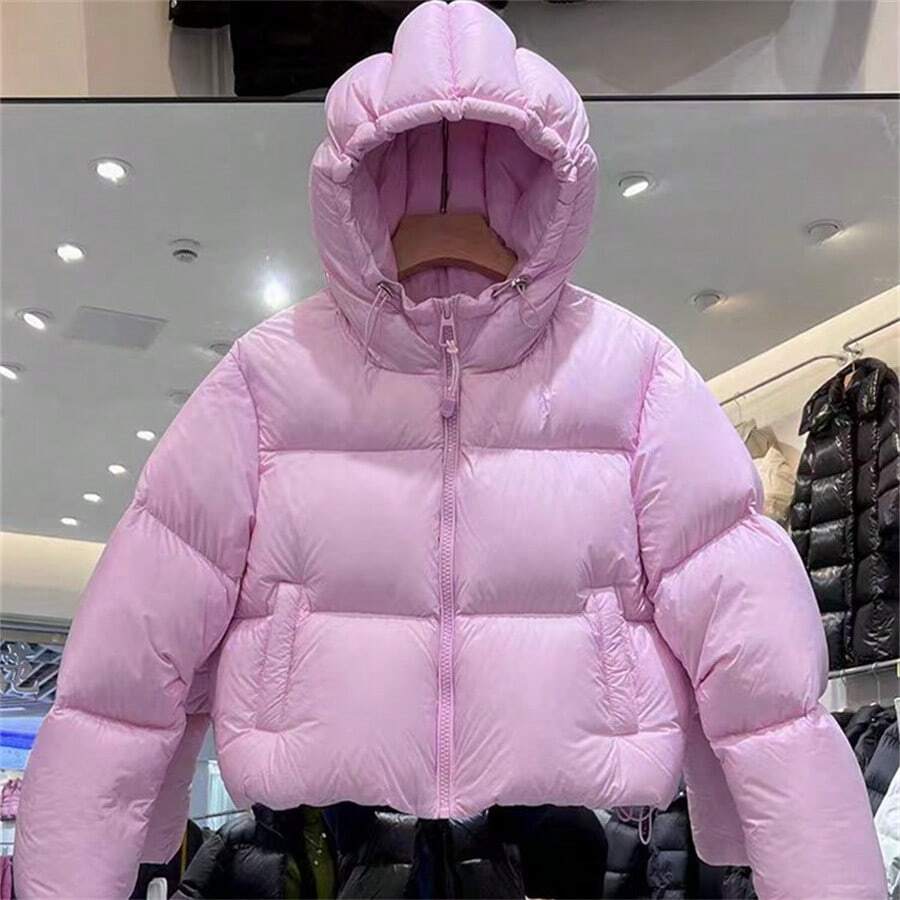 Kendou Feng's New White Duck Down Down Jacket With Hood, Small And Medium-Sized Bread Jacket, Thick And Warm Jacket - 粉色 - 查看 1