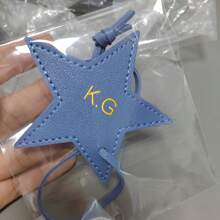 Customized Initials 1pc Five Pointed Star PU Leather Women Luggage Pendant, Monogrammed Star Shape Bag Pendant Gift, Personalized PU Leather Buckle Star Keychain, Star Shape Ladies Bag Charms, Tassels For Jewelry Making Key Chain DIY Craft Accessories - Multicolor - View 15