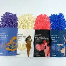 WAXKISS 心形脱毛蜡豆，100g/500g 袋装，男女通用，新配方硬蜡，含保湿成分，高附着力，温和适用于所有皮肤类型，适用于腿部、手臂、背部、腋下、比基尼部位 - 紫色 - 查看 5
