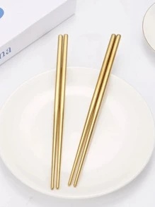 1/2 pares de pauzinhos reutilizáveis de aço inoxidável, materiais escolares fáceis de usar e limpar, presente de Natal