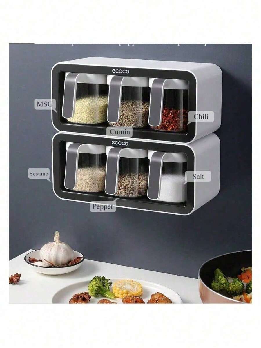 Kitchen Spice Rack Jar Free Perforated Spice Box WallMounted Spice Box