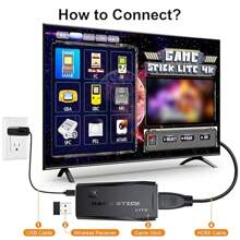 M8 Retro Game-Stick: Relive Classic Games With 9 Built-In Emulators, 20,000+ Games, 4K Output And 2.4GHz Wireless Controller For TV Plug And Play - Black - View 3