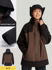 女士秋冬户外三合一外套 徒步登山保暖内衬 防刮耐磨 - 鏽棕色 - 查看 2