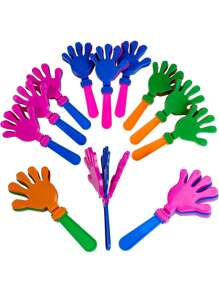 20个迷你拍手器，长9.5厘米/3.74英寸，宽5厘米/1.97英寸，是节日、生日、派对的理想礼物和用品，适合作为新年礼物、圣诞节礼物、节日庆典用品，塑料派对拍手器，趣味派对制造者，带来嘉年华和欢乐（随机2种款式） - 多色 - 查看 1