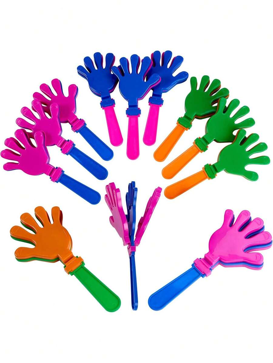 20个迷你拍手器，长9.5厘米/3.74英寸，宽5厘米/1.97英寸，是节日、生日、派对的理想礼物和用品，适合作为新年礼物、圣诞节礼物、节日庆典用品，塑料派对拍手器，趣味派对制造者，带来嘉年华和欢乐（随机2种款式） - 多色 - 查看 1