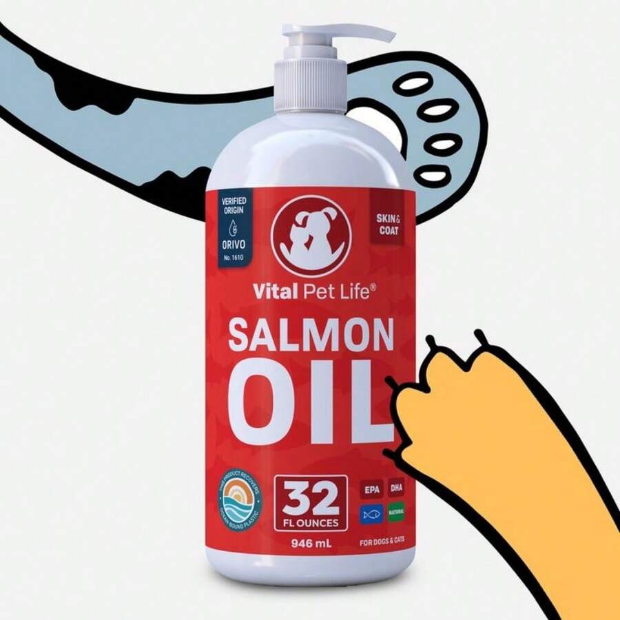 Vital Pet Life Salmon Oil For Dogs And Cats (32 Oz, 16 Oz, 8 Oz