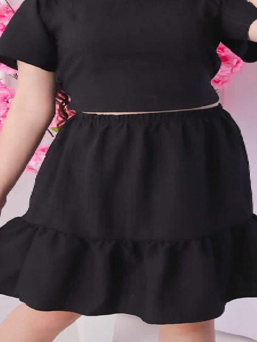 Ruffled Youth Skirt - màu đen - Xem 1