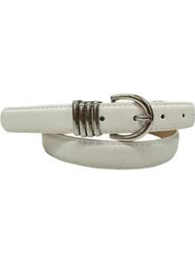 Women's Casual Half Moon Synthetic Leather Belt C-5019 - trắng - Xem 2