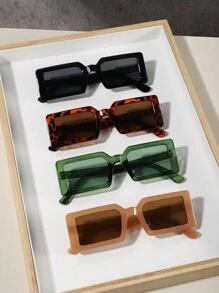1/2/4 PCS Women's Acrylic Small Rectangle Fashion Eyewear For Daily Outing And Wearing For Summer Beach Vacation,Outdoor,Travel - 彩色 - 查看 7