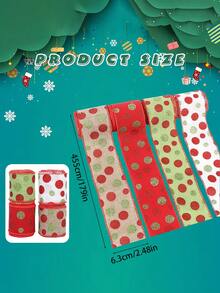 1 rotolo, nastro in filo verde e rosso a pois largo 6 cm, per decorazioni di alberi, corone, confezioni regalo, progetti fai-da-te - qualità premium, facile da modellare, versatile e riutilizzabile - perfetto per decorazioni natalizie, compleanni, decorazioni per la casa, decorazioni natalizie, decorazioni per la stanza, decorazioni invernali