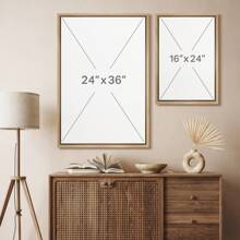 2 Pieces Framed Wall Art - Marble Line & Circle Collage Pattern Canvas Prints Set - Mid-Century Abstract Plants Geometric Modern Art Minimalist Zen Clam / Relax Artwork For Room Decor - Ready To Hang