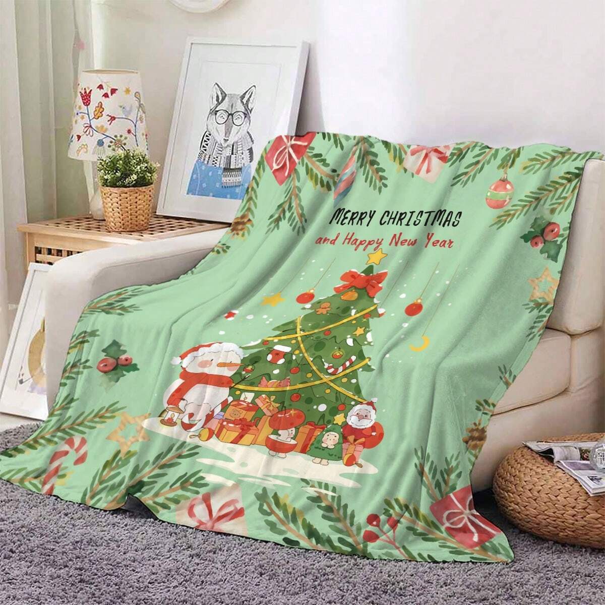 1 PC Cute Christmas Know Me Series Soft Wool Blanket, Halloween Themed