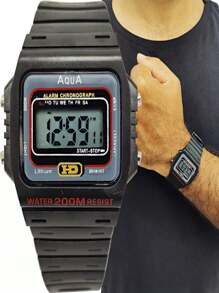 Relógio Masculino Esportivo Digital Modelo Aqua AQ-37HD