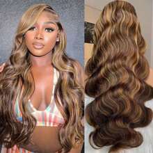 30 Inch Glueless Wigs Human Hair Pre Plucked Pre Cut 5x5 HD Lace Closure Wigs Human Hair Body Wave Highlight Ombre Lace Front Wigs Human Hair 4/27 HD Honey Blonde Wig Human Hair