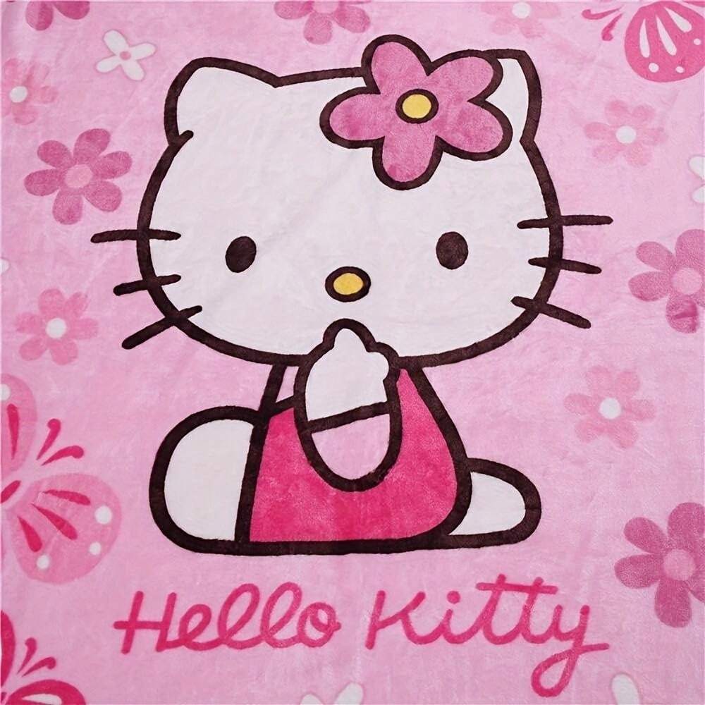 1Pc Hello Kitty Flannel Blanket Soft, Warm, And Comfortable Throw