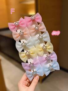 12/24/36 件女孩彩色蝴蝶结发夹和发饰 - 彩色 - 查看 13