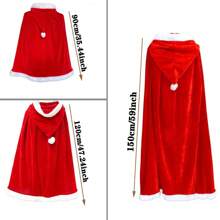 Capa de Natal com capuz, robe de veludo de Natal, xale masculino e feminino, Cindy Cosplay, presente de Natal, Natal