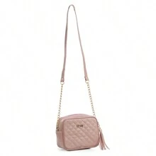 Women's Small Embroidered Handbag With Chain Strap Side Crossbody Shoulder Bag - Màu hồng gỉ - Xem 2