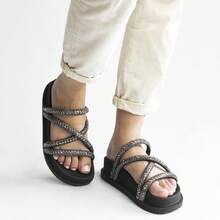 Raissa Flat Sandal - 黑色 - 查看 2
