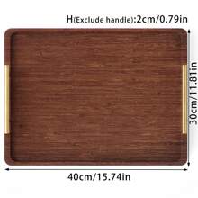 1 szt. Taca bambusowa z uchwytami, taca śniadaniowa, duże drewniane tace do jedzenia, pracy, przechowywania, używana w kuchni, salonie, sypialni