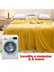 235*180cm pieza Manta liso simple franela cálido para casa cobijas frazada colores aleatorio - Púrpura malva - Ver 6