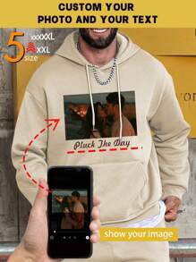 Custom Printed Pocket Design Long Sleeve Funny Hoodie Sweatshirt For Plus Size Men, DNM01