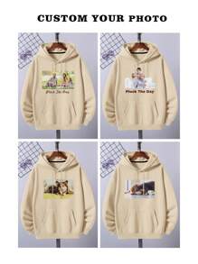 Custom Printed Pocket Design Long Sleeve Funny Hoodie Sweatshirt For Plus Size Men, DNM01