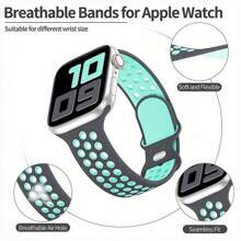 Silikonarmband kompatibel mit Apple Watch Bändern 8 7 45mm 41mm 49 44mm 42mm 40mm 38mm, atmungsaktives Armband kompatibel mit Apple Watch Series 6 5 4 3 SE Ultra
