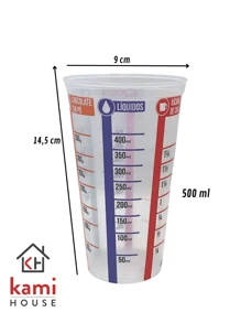 Copo Medidor Colorido 500ml - Multicolorido - Visão 3