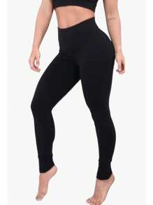 Yoga Basic Leggings deportivos unicolor - Negro - Ver 1