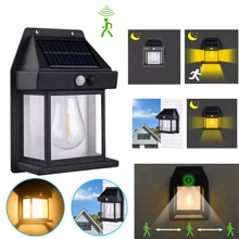 NetHong 2PCS Solar Wall Lamp Tungsten Filament Motion Sensor Outdoor Garden Security Lights