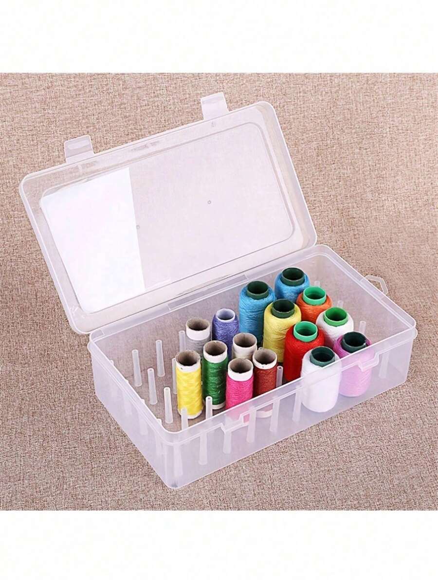 1 个缝纫线收纳盒，42 个缝纫线槽，用于线轴，空收纳盒 - 彩色 - 查看 1