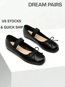 Women's Ballet Flats Bowknot Round Toe Mary Jane Elastic Band Fashion Lightweight Soft Sole Commuting Dancing Autumn And Winter Party Wedding Shoes Valentines