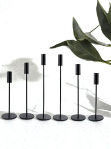 Europejski Retro Czarny Metalowy Świecznik Zestaw 6, Odpowiedni Na Wesela, Przyjęcia, Romantyczne Kolacje, Festiwale, Boże Narodzenie, Bary, Przyjęcia, Dekoracje Domu Świeczniki