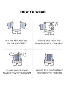 1 pieza Corsé moldeador de cintura para mujer, faja reductora transpirable, corsé de cintura entallado, control del abdomen, adecuado para deportes al aire libre, entrenamiento abdominal y yoga - Negro - Ver 7